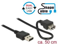 DeLOCK 0.5m 2xUSB2.0-A cable USB 0,5 m USB 2.0 USB A Negro