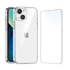 Protector cristal templado + carcasa híbrida para iphone 13 transparente