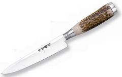 Cuchillo Gaucho G-140 Miguel Nieto de 24 cms, con hoja de acero de 14 cms y mango de Asta de ciervo con funda de Vaina de piel