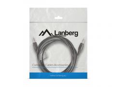 Lanberg CA-MJMJ-10CC-0020-BK cable de audio 2 m 3,5mm Negro