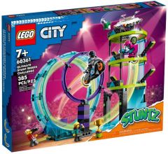 LEGO 60361 City Stuntz Desafío Acrobático: Rizo Extremo, 1 o 2 Jugadores, 2 Motos de Juguete con Retro Fricción, Regalo de Cumpleaños, Set de 2023