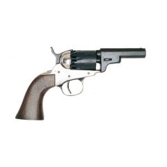 Réplica de Revolver Wells Fargo diseñado por S. Colt, en los Estados Unidos en el año 1849 fabricado en imitación de madera y metal, con cañón ciego, no dispara, para decoración de color negro