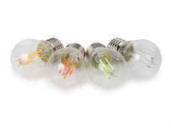Juego de bombillas led de filamento - g45 - cristal claro - 4 uds. - rojo - verde - azul - naranja
