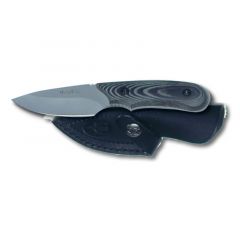 Cuchillo de caza Muela Ibex IBEX-8M, cachas micarta negra, enterizo, hoja de 7,5 cm, peso 135 gramos + tarjeta multiusos de regalo