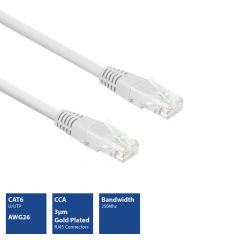 Eminent - cable de conexión de red u/utp cat6 / 2 m / blanco / m-m