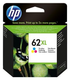 HP Cartucho de tinta original 62XL de alta capacidad tricolor