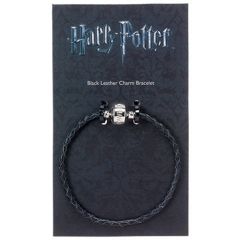 The Carat Shop - Pulsera para niños (17 cm, piel, para cuentas de Harry Potter), color negro