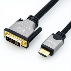 Roline Cable de Monitor DVI - HDMI, ST-ST, Doble Enlace, Negro/Plata, 1 m