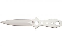 Cuchillo lanzador JKR, hoja de 11,5 cm, mango de acero inox satinado, longitud total 22,7 cm, con funda de nylon, JKR0293