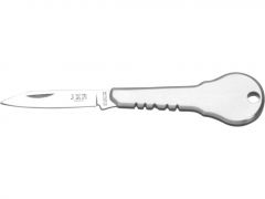 Navaja llavero JKR forma llave con mango de acero inoxidable, hoja de acero inox 4,5 cm, largo total 10,5 cm, JKR354