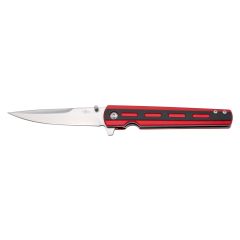 Navaja  Third, mango de aluminio negro y rojo, hoja de acero inox de 9,2 cm, con clip, K0824RD, herramienta para uso deportivo, pesca y caza