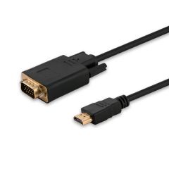 Savio CL-103 adaptador de cable de vídeo 1,8 m HDMI tipo A (Estándar) VGA (D-Sub) Negro