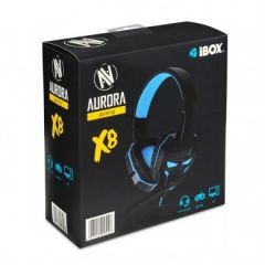 iBox X8 Auriculares Alámbrico Diadema Juego Negro, Azul