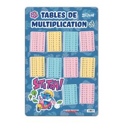 Lamina educativa frances table de multiplicaton disney stitch