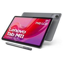 Tablet Lenovo Tab M11 LTE (G88). Color Gris (Grey). 128 GB de Memoria Interna, 4 GB de RAM. Pantalla IPS LCD de 11". Cámara Principal de 8 MP y Frontal de 8 MP. Sistema Android 13. Incluye Pen.