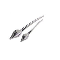 OUTLET Set de 2 cucharas Jean Daudignac de punta fina y ancha, para decorar platos, de acero inox, longitud 19 y 23 cm, PLU02