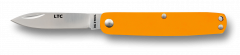 Navaja de bolsillo  Fallkniven LTCor fabricada acero en polvo laminado 3G y con una hoja de 5,9 cm, mango de aluminio en color naranja  