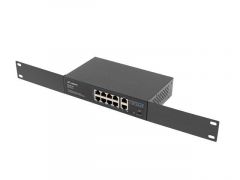 Lanberg RSFE-8P-2GE-120 switch No administrado Gigabit Ethernet (10/100/1000) Energía sobre Ethernet (PoE) 1U Negro
