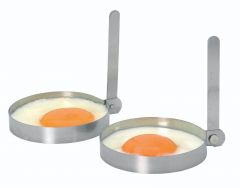 KitchenCraft Anillas para Huevos para Freír, Acero Inoxidable, Antiadherentes y Fáciles de Retirar, Juego de 2, 8.5cm (3.5''), Plata