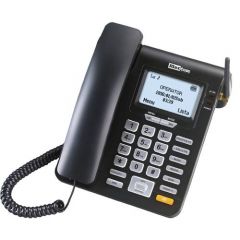 OUTLET Maxcom MM 28 D HS - Teléfono Fijo GSM de Escritorio con Tarjeta Sim Función SMS, Negro