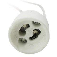 Porta lamparas silever electronics para casquillo gu10 230v 15 cm  ( bolsa de 50 unidades)