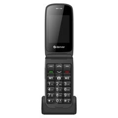 Denver BAS-24400EB teléfono móvil 6,1 cm (2.4") 200 g Negro Teléfono para personas mayores