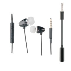Muvit auriculares estéreo con micrófono + adaptador 3,5mm negro