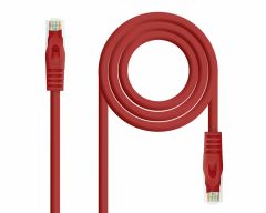 Nanocable Cable de red latiguillo RJ45 LSZH Cat.6A UTP AWG24, Rojo, 0.5m