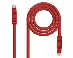 Nanocable Cable de red latiguillo RJ45 LSZH Cat.6A UTP AWG24, Rojo, 1.0m