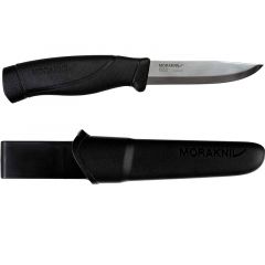 Morakniv STE-13158 Cuchillo de Caza Companion HeavyDuty, Hoja de acero inoxidable de 10.4 cm y mango de Caucho-TPE negro. Incluye funda de polímero en color negro, clip para cinturón, en blister 
