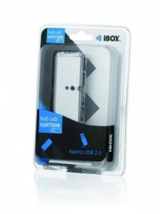 iBox IUHT008C hub de interfaz USB 2.0 480 Mbit/s Negro