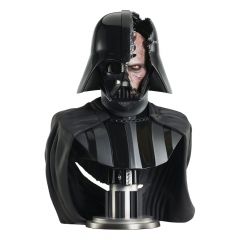 Figura Star Wars - Busto 1/2 Darth Vader (Casco Dañado). Obi-Wan Kenobi Busto de poliresina de la línea "Legends in 3D". Busto de 28 cm. Certificado de autenticidad.
