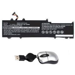 amsahr 0B200-00070200-05 Batería de repuesto para Asus 0B200-00070200, C31N1330 (4400mAh, 11.31V) Incluye Mini ratón óptico negro