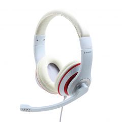 Gembird MHS-03-WTRD auricular y casco Auriculares Alámbrico Diadema Llamadas/Música Rojo, Blanco