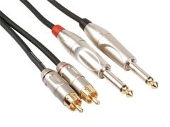 HQ Power PAC118 cable de audio 5 m 2 x RCA 2 x 6,35mm Negro
