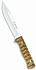 Cuchillo Patrol 3034 Miguel Nieto de 25 cms, con hoja de acero de 14,5 cms y mango de Madera natural de bokote con funda de cuero primera calidad