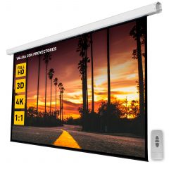 Pantalla electrica videoproyector pared y techo phoenix 100'' ratio 4:3 - 16:9  2m x 1.5 m  posicion ajustable  - carcasa blanca - tela super resistente
