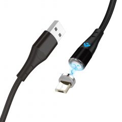Cable de carga rapida magnetico micro usb phoenix 3a quick charge - 1 metro - transmision de datos - otg - led indicador