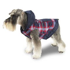 Chubasquero con capucha para perros con estampado a cuadros, disponible en varias opciones