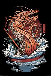 Poster ilustrata dragon ramen