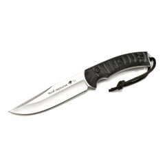 Cuchillo de caza Muela Predator PREDATOR-14W cachas micarta negra CNC, con agarre superior, tamaño total 26,5 cm + tarjeta multiusos de regalo