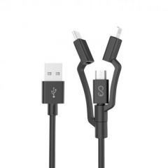 Epico 9915111300013 cable USB 1,2 m USB A USB C/Micro-USB B/Lightning Negro