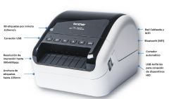 Brother QL-1110NWBC impresora de etiquetas Térmica directa 300 x 300 DPI 110 mm/s Inalámbrico y alámbrico Ethernet DK Wifi Bluetooth