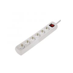 Hama | Regleta de 6 tomas con interruptor iluminado, cable de 1.4 metros, color Blanco.