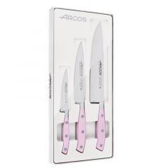 Arcos Set de 3 piezas de Cuchillos de Cocina de la serie Riviera Rose con  hoja de Acero Inoxidable forjado NITRUM®