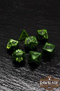Rawblade marble set dados dark green (7)