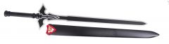 Espada Larga de Kirito de Sword art online, Color Negro (Black). Modelo No oficial, con un tamaño total 105 cm, hoja de acero y funda de madera acabada en negro. Ref. S0256.