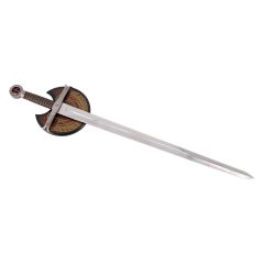 Espada Templaria Amont, pomo acabado en níquel con cruz templaria, guarda acabada en níquel, tamaño total de 98,5 cm, hoja de acero, S3320