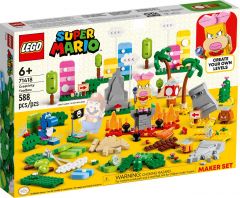 LEGO 71418 Super Mario Set de Creación: Caja de Herramientas Creativas para Pack Inicial o Set de Expansión Mario Bros, CREA Niveles Personalizados de Hierba, Desierto y Lava