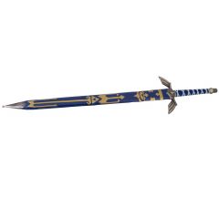 Replica Espada S5003 Modelo de Legend of Zelda, Modelo No oficial, con un tamaño total 126,7 cm, hoja de acero con grabado y funda forrada en polipiel azul con detalles en dorado